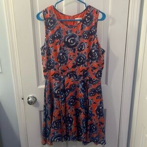 Floral Spring Easter dress size Large sleeveless Maison Jules scoop neck lined